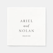 Serviette En Papier Nettoyer noir et blanc Mariage moderne (Devant)