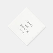 Serviette En Papier Nettoyer noir et blanc Mariage moderne (Coin)