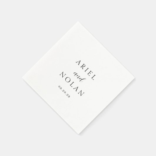 Serviette En Papier Nettoyer noir et blanc Mariage moderne (Coin)