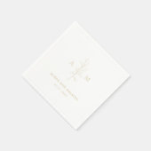 Serviette En Papier Nettoyer Or Botanique Mariage élégant (Coin)