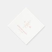 Serviette En Papier Nettoyer Pêche Botanique Mariage élégant (Coin)