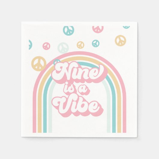 Serviette En Papier Neuf est Vibe Retro Summer Rainbow (Devant)
