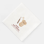 Serviette En Papier Neutral Boho Little Slugger Baseball Baby Shower  (Coin)