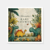 Serviette En Papier Neutral Dinosaur Baby Shower (Devant)