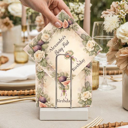 Serviette En Papier Neutral Fig Floral 1st Birthday