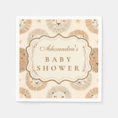 Serviette En Papier Neutral Safari Lion Baby Shower (Devant)