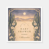 Serviette En Papier Neutral Southwest Cactus Botanicals Baby Shower (Devant)