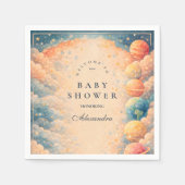 Serviette En Papier Neutral Space Planets Stars Baby Shower (Devant)