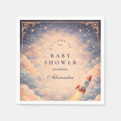 Serviette En Papier Neutral Space Rocket Stars Baby Shower (Devant)