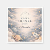 Serviette En Papier Neutral Space Stars Baby Shower (Devant)