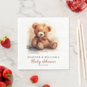 Serviette En Papier Neutral Teddy Bear Baby Shower (En situation)