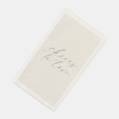 Serviette En Papier Neutral Wedding Guest Towels “Cheers to Love” (Coin)