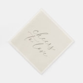 Serviette En Papier Neutral Wedding Napkins “Cheers to Love” (Coin)