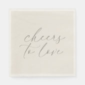 Serviette En Papier Neutral Wedding Napkins “Cheers to Love” (Devant)