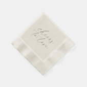 Serviette En Papier Neutral Wedding Napkins “Cheers to Love” (Coin)