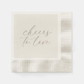 Serviette En Papier Neutral Wedding Napkins “Cheers to Love” (Devant)