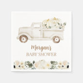 Serviette En Papier Neutre Beige Petit Citrouille Baby shower mignon (Devant)