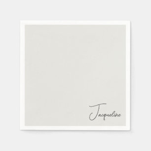 Serviette En Papier Neutre Personnalisé Script Nom Douche Cocktail