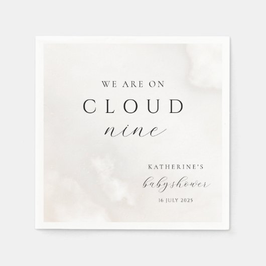 Serviette En Papier Neutre Sur Le Nuage Neuf Baby showers (Devant)