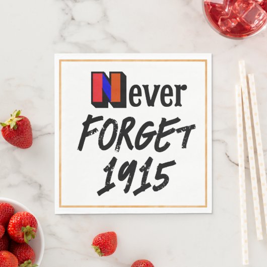 Serviette en papier Never Forget 1915 (En situation)