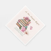 Serviette En Papier New Chapter Begins Romantic Book Theme Floral (Coin)