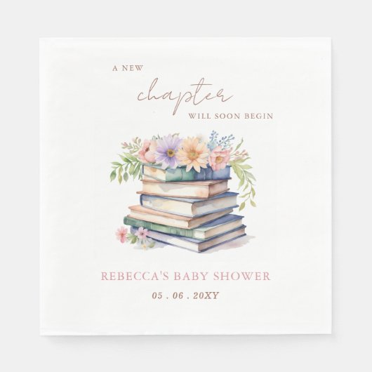 Serviette En Papier New Chapter Story book Gender Neutral Baby shower (Devant)