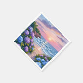 Serviette En Papier New England Summer | Hydrangea Beach Painting (Coin)