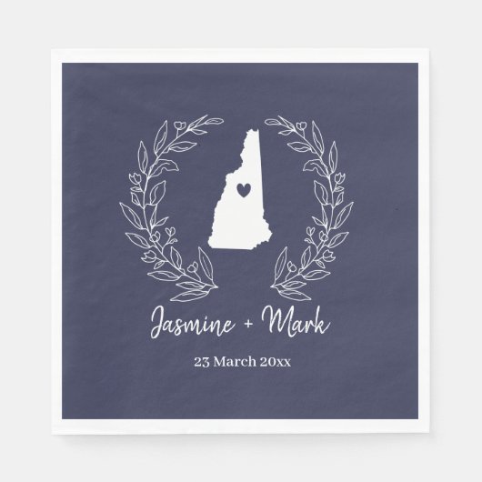 Serviette En Papier New Hampshire Destination Wedding Party (Devant)