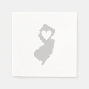 Serviette En Papier New Jersey Gris Carte Forme Coeur Coupe Papier Par