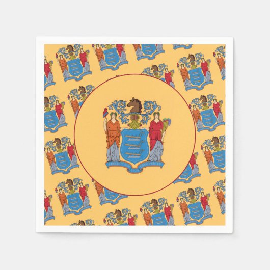 Serviette En Papier New Jerseyan Flag, Flag of New Jersey (Devant)