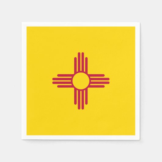 Serviette En Papier New Mexico State Flag Zia Symbol Party (Devant)