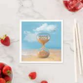 Serviette En Papier New Year 2026 Sand Timer With Starfish (En situation)