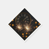 Serviette En Papier New Year Eve Sparklers On a Midnight Clock (Coin)
