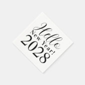 Serviette En Papier New Year's Eve Party Black and White (Coin)
