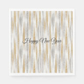 Serviette En Papier New Year's Eve Silver Gold Stripes Celebration (Devant)