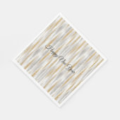 Serviette En Papier New Year's Eve Silver Gold Stripes Celebration (Coin)