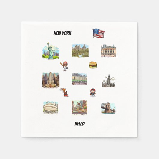 Serviette En Papier New York (Devant)