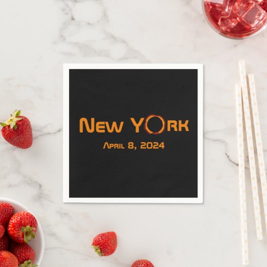 Serviette En Papier New York 2024 Éclipse solaire totale (En situation)
