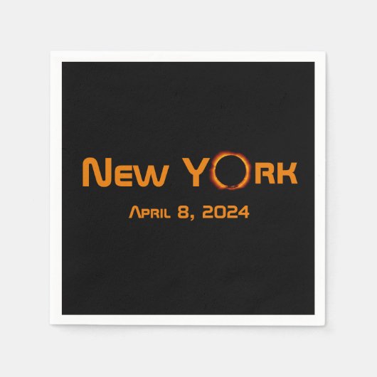 Serviette En Papier New York 2024 Éclipse solaire totale (Devant)