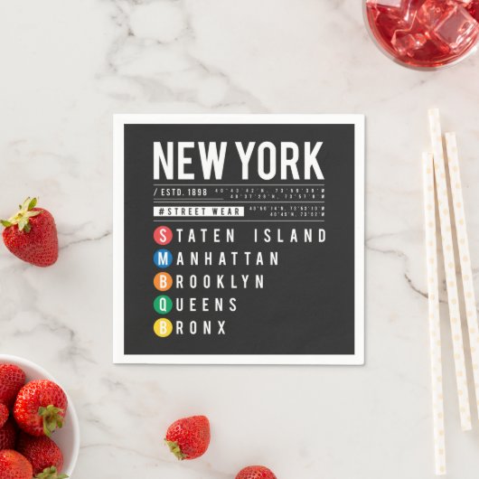Serviette En Papier New York 5 Boroughs (En situation)