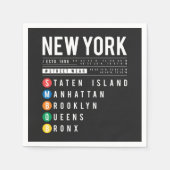 Serviette En Papier New York 5 Boroughs (Devant)