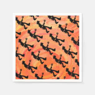 Serviette En Papier New York Boogie Nights Guitare Orange