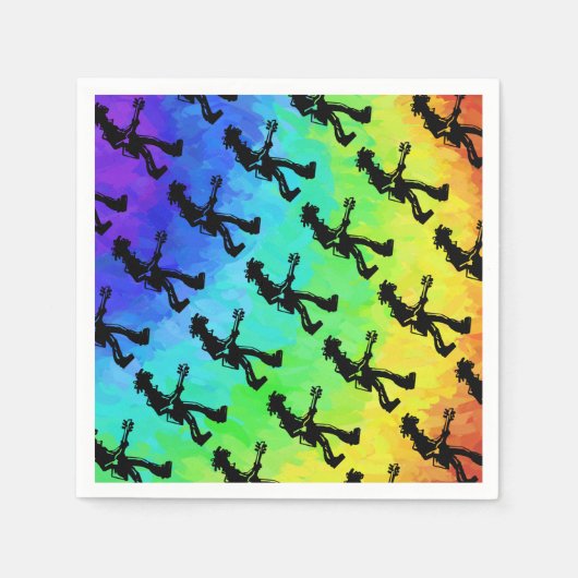 Serviette En Papier New York Boogie Nights Guitare Rainbow (Devant)