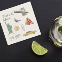 New York City Icons Mariage Cocktail Napkins
