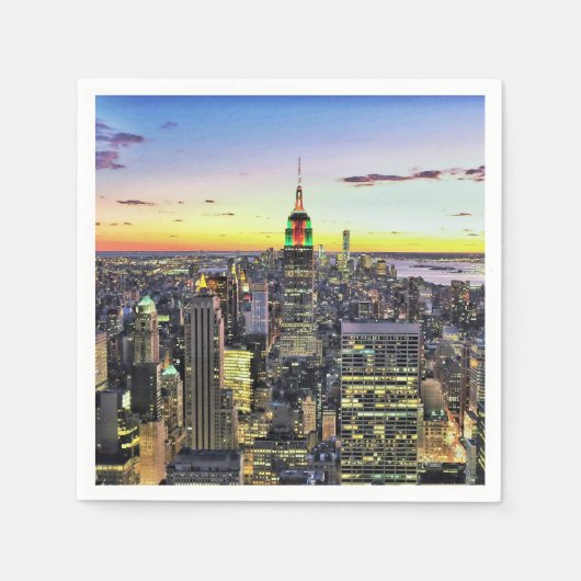 Serviette En Papier New York City Manhattan Skyline (Devant)