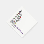 Serviette En Papier New York City New YC Noël Statue Liberty Holiday (Coin)