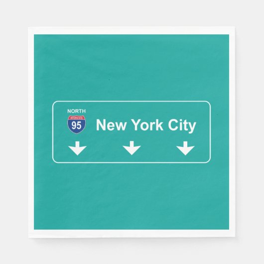 Serviette En Papier New York City Road Sign (Devant)