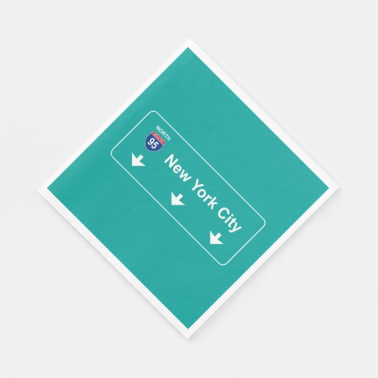 Serviette En Papier New York City Road Sign (Coin)