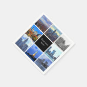 Serviette En Papier New York City Skyline 8 Photo Collage (Coin)