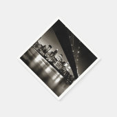 Serviette En Papier New York moderne noir et blanc en soirée (Coin)